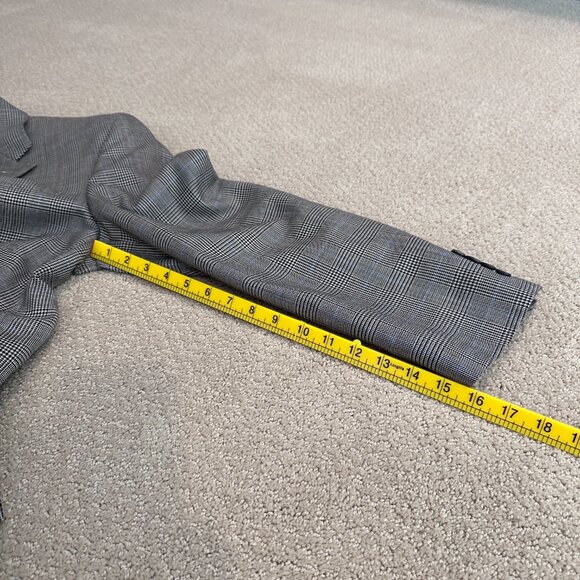 Lauren Ralph Lauren Blazer Sports Coat Wool Gray Glen Plaid 2 Button Preppy 44R - Picture 12 of 16